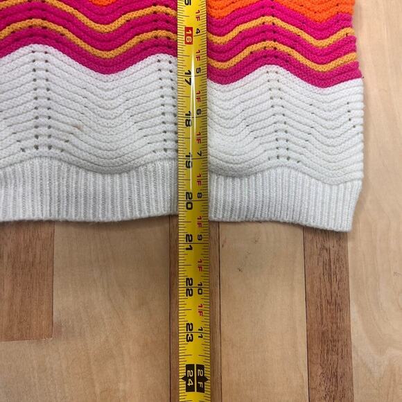 THML Vintage Inspired Chevron Knit Sweater Top Short Sleeve Boho Sz Med. Cottage - Picture 8 of 8